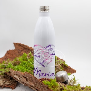 Thermos bottle 750/drinking bottle/school bottle/stainless steel bottle/water bottle with desired motif and name, personalized, individually designed