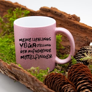 Glitter cup with desired text / personalized glitter cup