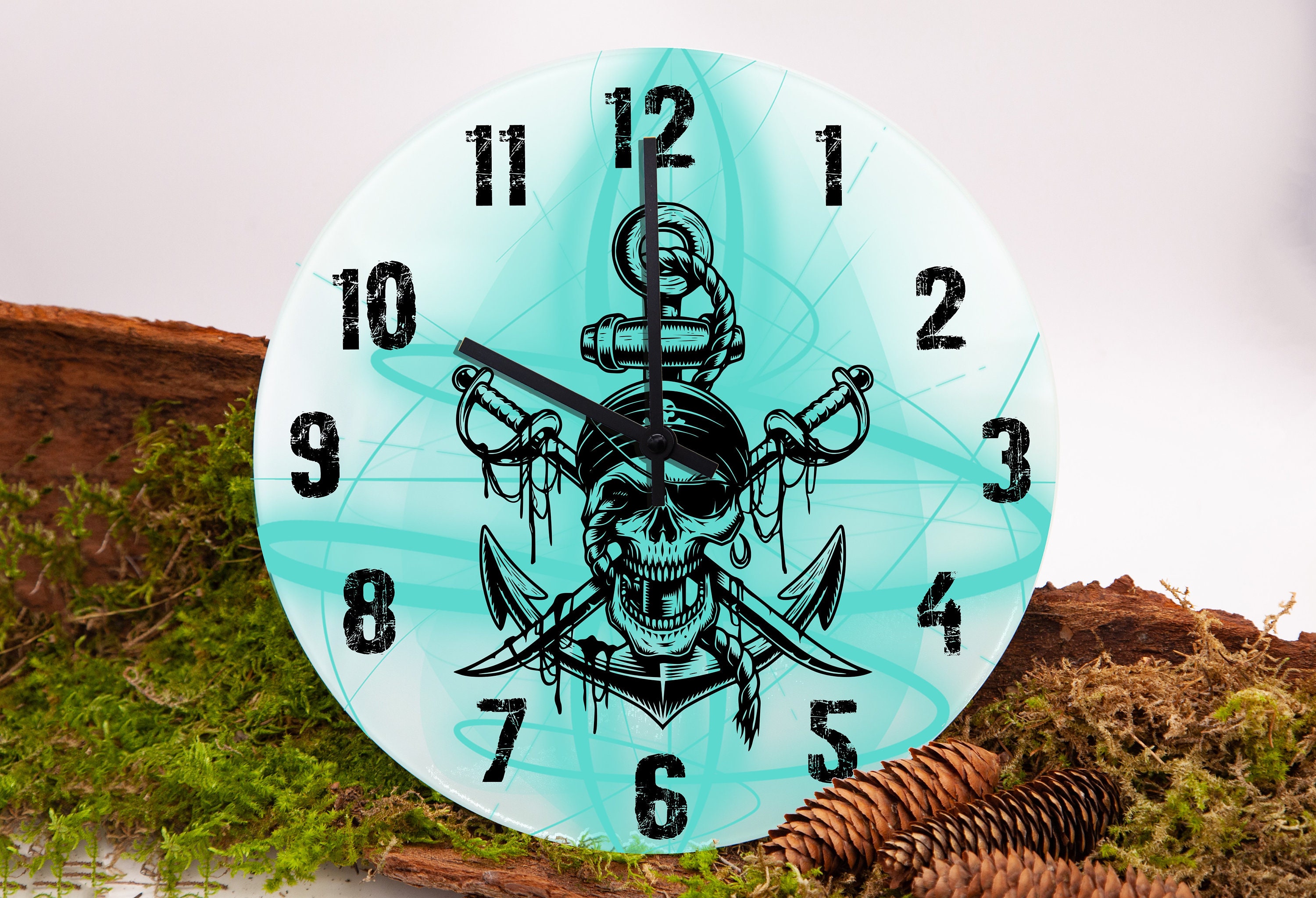 Wall clock made of glass personalized individually designed Etsy