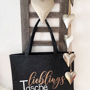 Personalized XXL felt shopper / shopping bag / basket with wishful saying / bag individually designed
