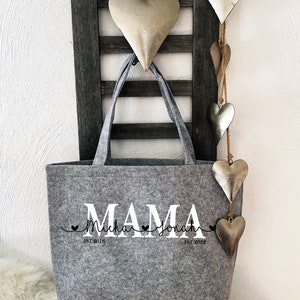 Personalized XXL felt shopper/ shopping bag/ basket with desired saying / bag individually designed
