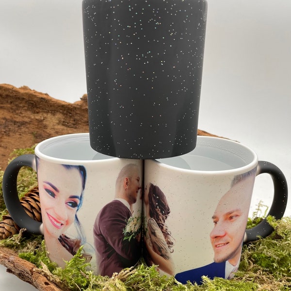 Farbwechseltasse, Zaubertasse, Fototasse, Geschenk, personalisiert mit Namen/ Wunschtext und/ oder Wunschmotiv