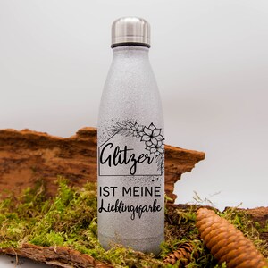 Thermos bottle with glitter 500ml/drinking bottle/stainless steel bottle/insulated with desired motif/text, name, personalized, individually designed