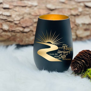 Lantern / Mourning Light - River - Whoever has a river - with additional engraving and date, memorial light, grave light, remembrance light, mourning