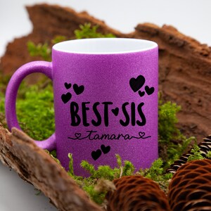 Glitter cup with desired text / personalized glitter cup