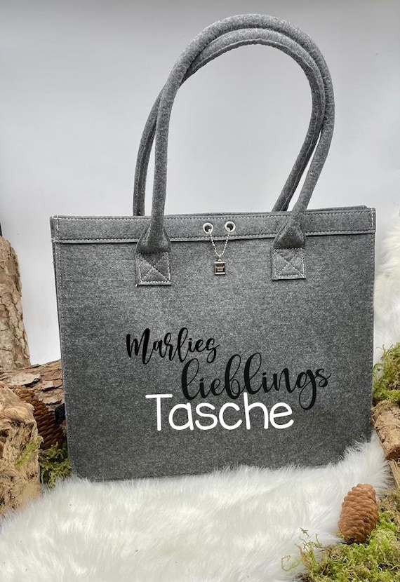 Filz Einkaufstasche mit Motiv und Spruch - Packesel, Taschen & Deko aus  Filz, Geschenkartikel