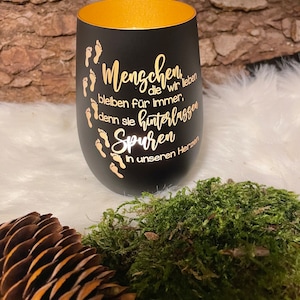 Lantern / Mourning Light - People leave traces - with additional engraving and date, memorial light, grave light, remembrance light, mourning