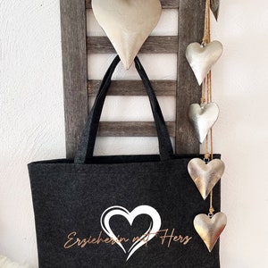 Personalized XXL felt shopper/ shopping bag/ basket with desired saying / bag individually designed