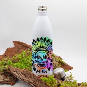 Thermos bottle 750/drinking bottle/school bottle/stainless steel bottle/water bottle with desired motif and name, personalized, individually designed