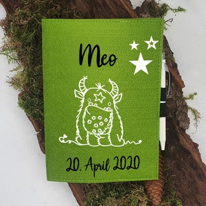 Personalisierte U-Heft-Hülle, Untersuchungsheft Personalisierte Filz Buchhülle, Filzhülle, Geschenkidee, Größe A5, personalisiertes Geschenk