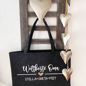 Personalized XXL felt shopper/ shopping bag/ basket with desired saying / bag individually designed