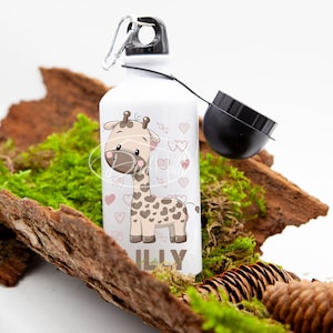 Drinking bottle, individual drinking bottle made of aluminium for children, kindergarten drinking bottle, personalized and individually designed