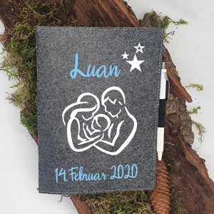 Personalisierte U-Heft-Hülle, Untersuchungsheft Personalisierte Filz Buchhülle, Filzhülle, Geschenkidee, Größe A5, personalisiertes Geschenk