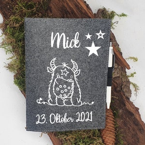 Personalisierte U-Heft-Hülle, Untersuchungsheft Personalisierte Filz Buchhülle, Filzhülle, Geschenkidee, Größe A5, personalisiertes Geschenk