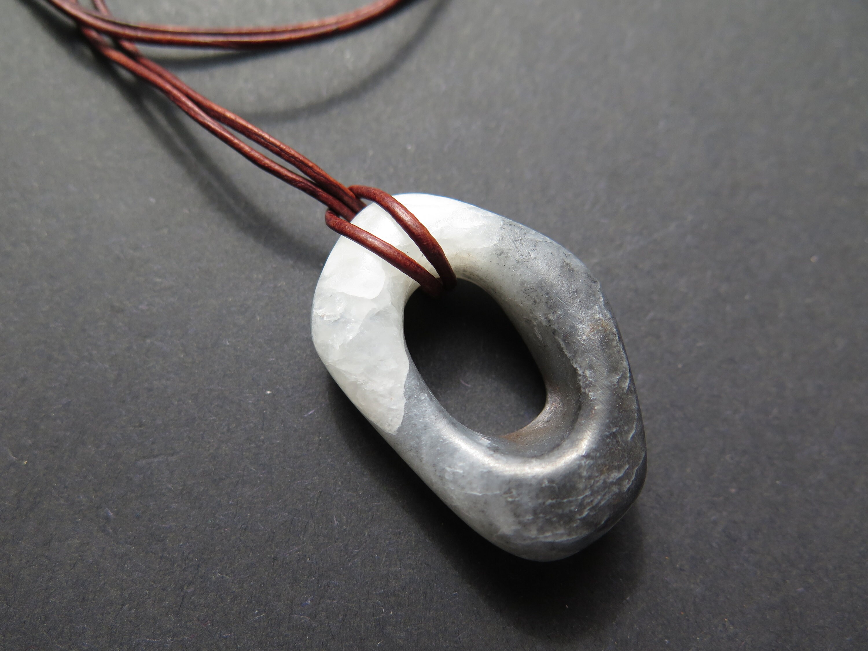 Handcrafted Jewelry Gray/White Natural Soapstone Necklace Etsy