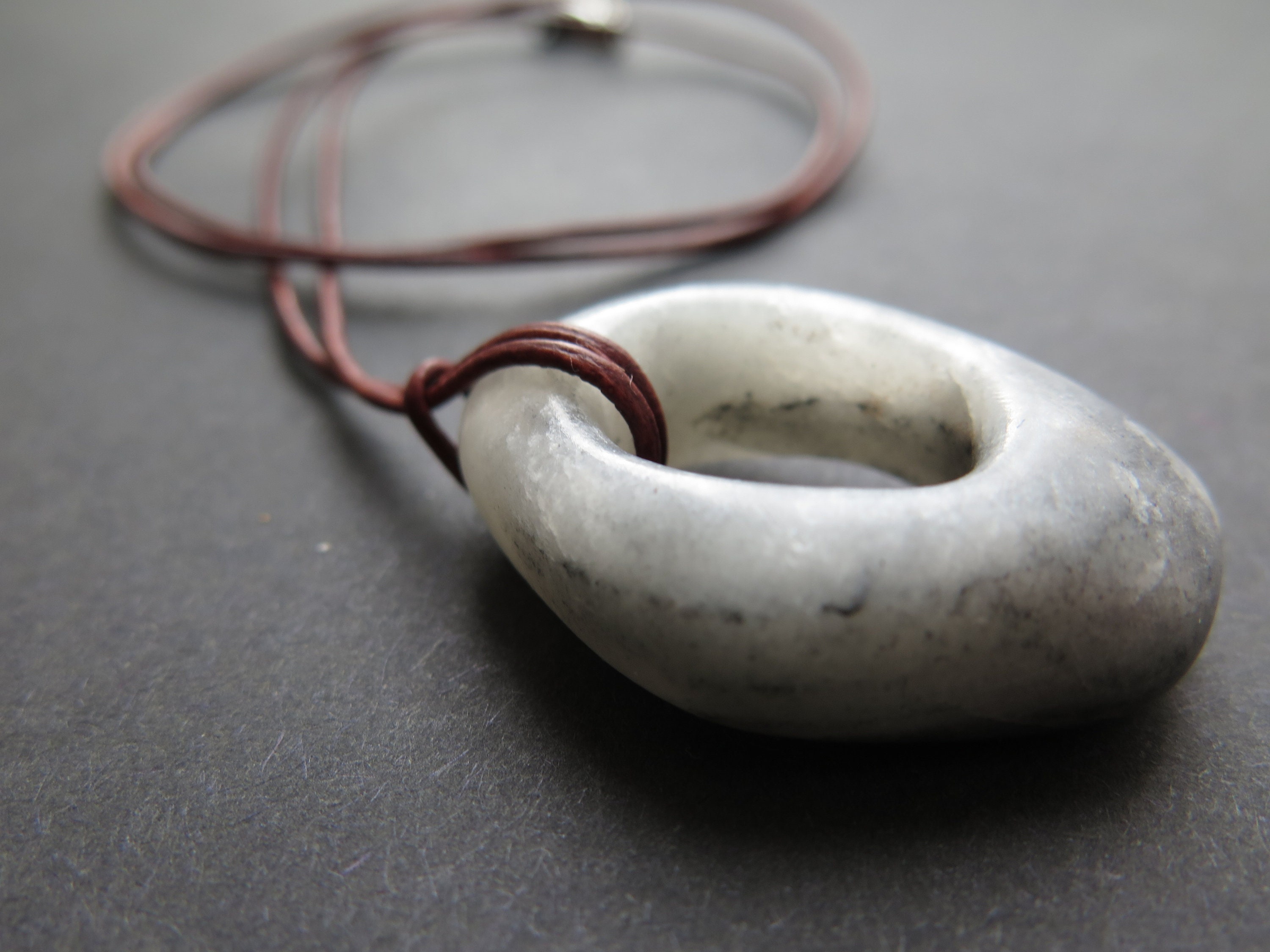 Handcrafted Jewelry Gray/White Natural Soapstone Necklace Etsy
