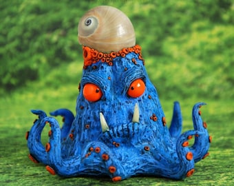 Benutzerdefinierte Kraken Monster Skulptur, gruselige süße seltsame OOAK Fantasy Kunst Figur, Tabletop Gamer Geschenk