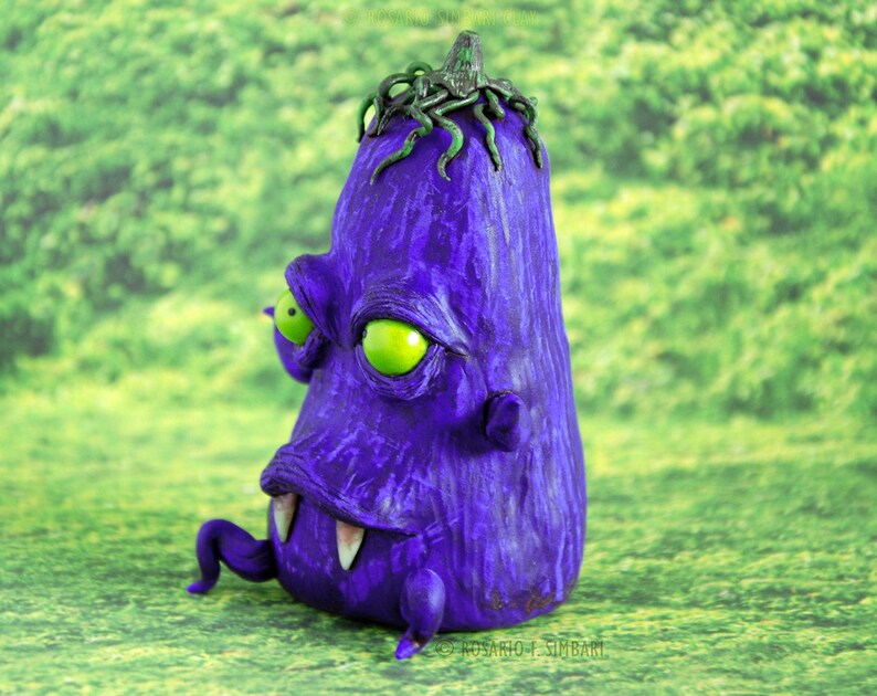 Custom Vampire Eggplant Weird Creepy Cute Figurine. Kitchen - Etsy