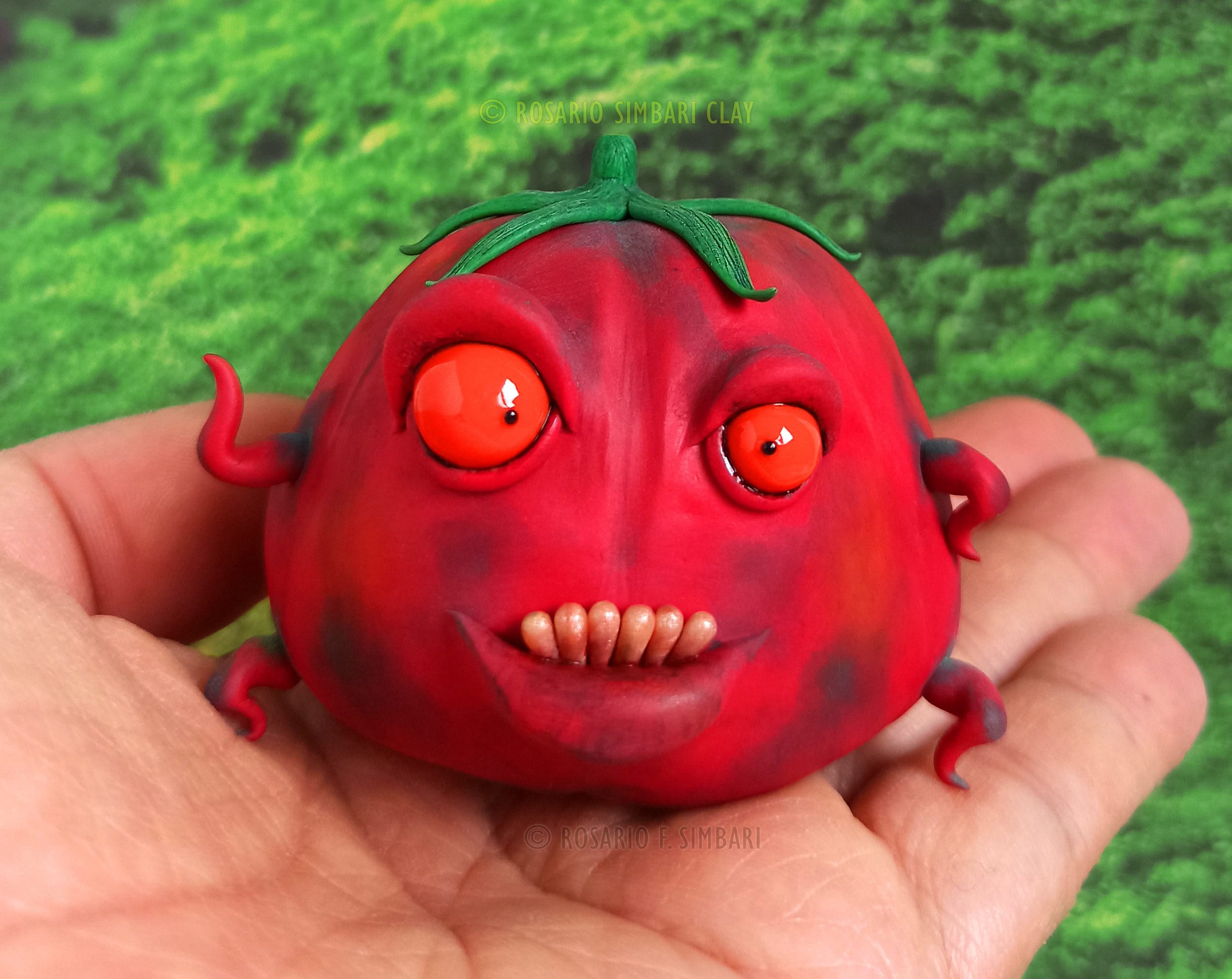 通販 公式サイト - 驚きの激安価格 Creepy Weird Tomato Cute Kitchen Figurine. Creature Fantasy クラフト・布製品