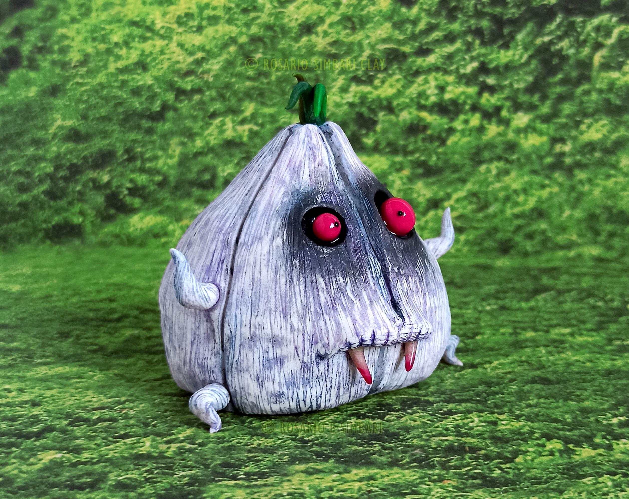Garlic Vampire Weird Creepy Cute Vegetable Garden Sculpture. Original