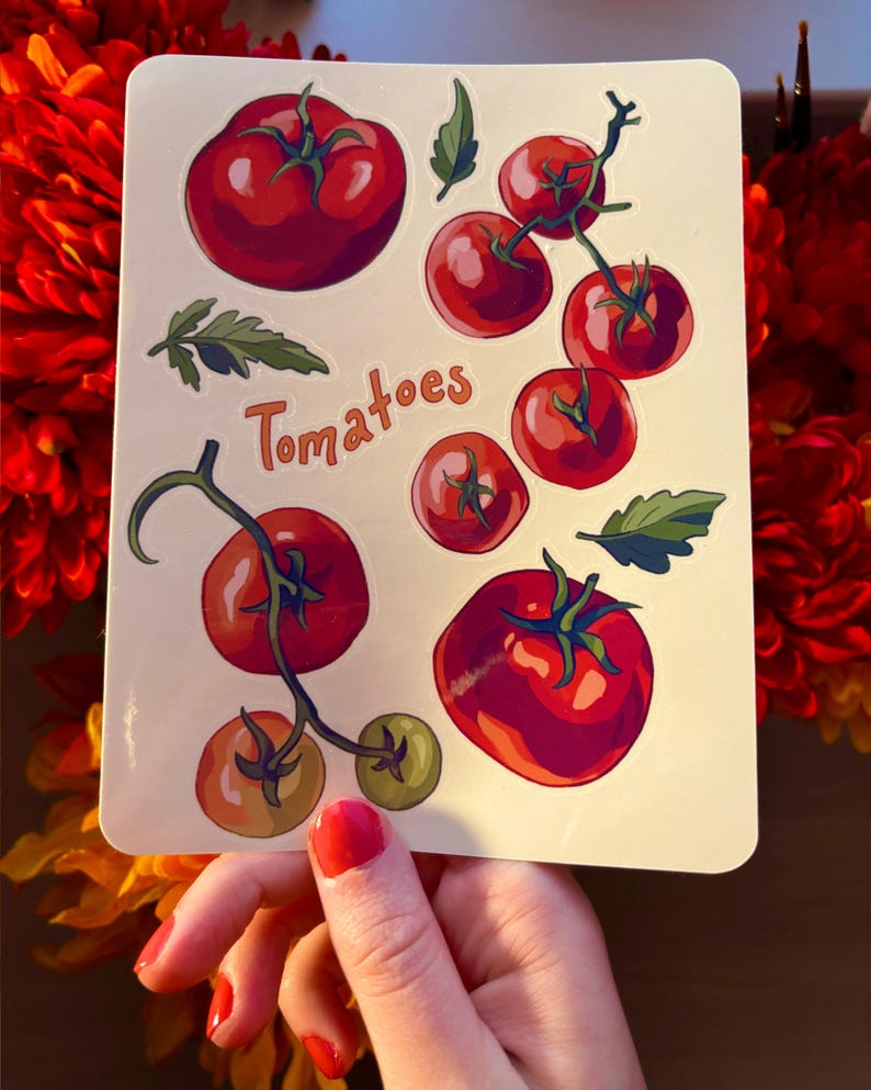 Tomato Sticker Rwards Tomato Sticker Sheet - Etsy