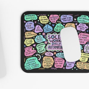 Social Worker Daily Affirmations Mousepad, Mousepad for a friend, Stu, Affirmation Mousepad, Gift for Her, Gift for Him, LCSW, Social Worker
