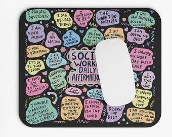 Social Worker Daily Affirmations Mouse Pad | Motivational Desk Mat