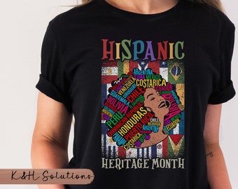 Heritage Month T-Shirt, Hispanic Heritage, Shirts For Women, Mexican Shirt, Spanish Tee, Latina Shirt, Celebration Shirt, Hispanics Latinos