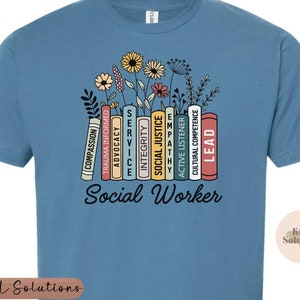 Books Social Worker Advocate, Mental Health Advocate, Counselor Shirt, Books, Justice, Advocacy, National Social Workers, Sunflower T-Shirts