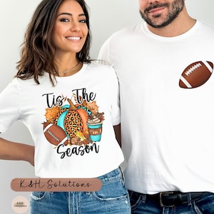 T Is The Season fall shirt, Fall Football, Pumpkin Patch Shirt, Autumn Shirt, Women Halloween Shirt, Fall Graphic Tee, Fall Coffee, football