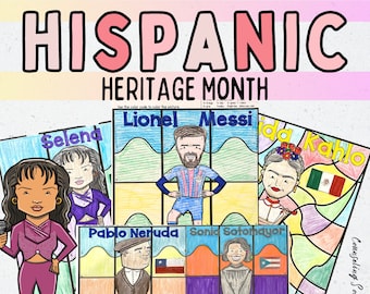 Hispanic Heritage Month Coloring Sheets, Color by Code,  National Hispanic Heritage Month Coloring Sheets ,  Cinco de Mayo, latinos