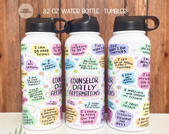 Counselor Daily Affirmations 32oz  Tumbler Cup, Mental Health Tumbler, Mental Health Gifts, Daily Affirmations, Gift for her