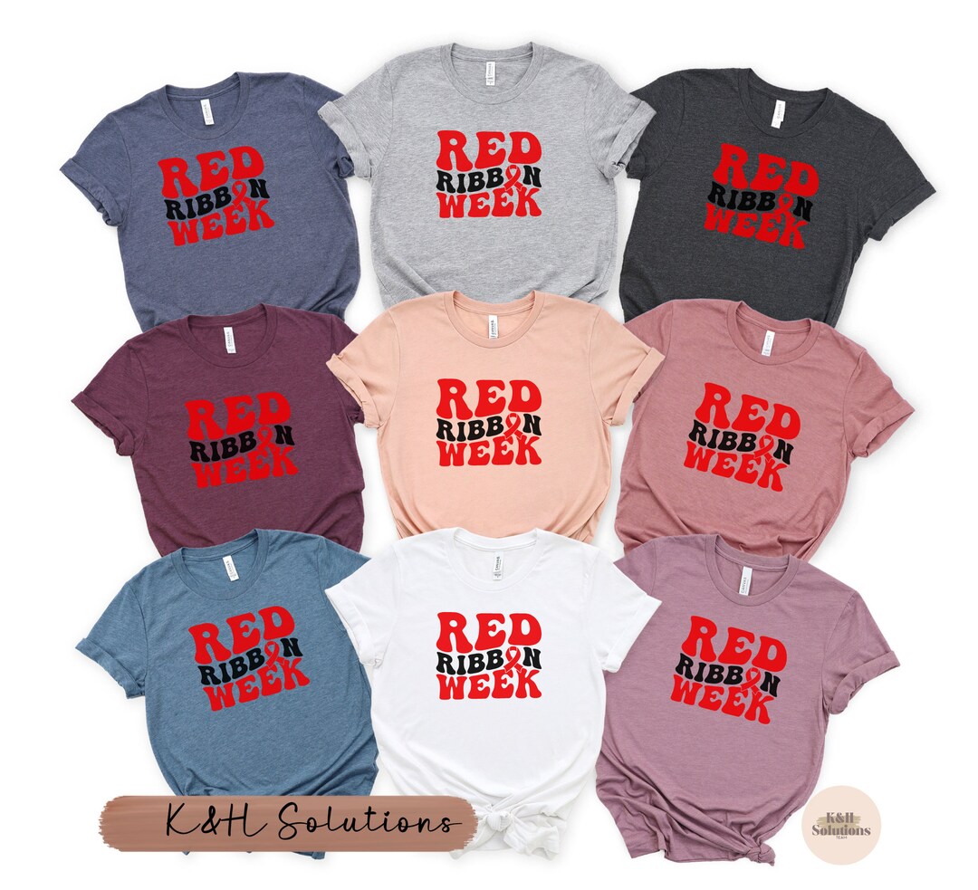 Red Ribbon Week Merch Retro Red Ribbon Week Shirt, Red Ribbon Week Say No to Drugs ...