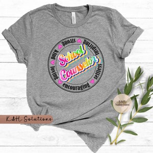 Counselor Retro Circle shirt, Back to school, counselor, shirt, counselor, teacher, Gift for her, Gift for a friend, Bright Colors Counselor