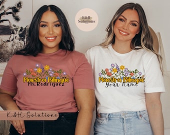 Maestra Bilingue Shirt, Spanish Teacher Gift, Dual Language Crew