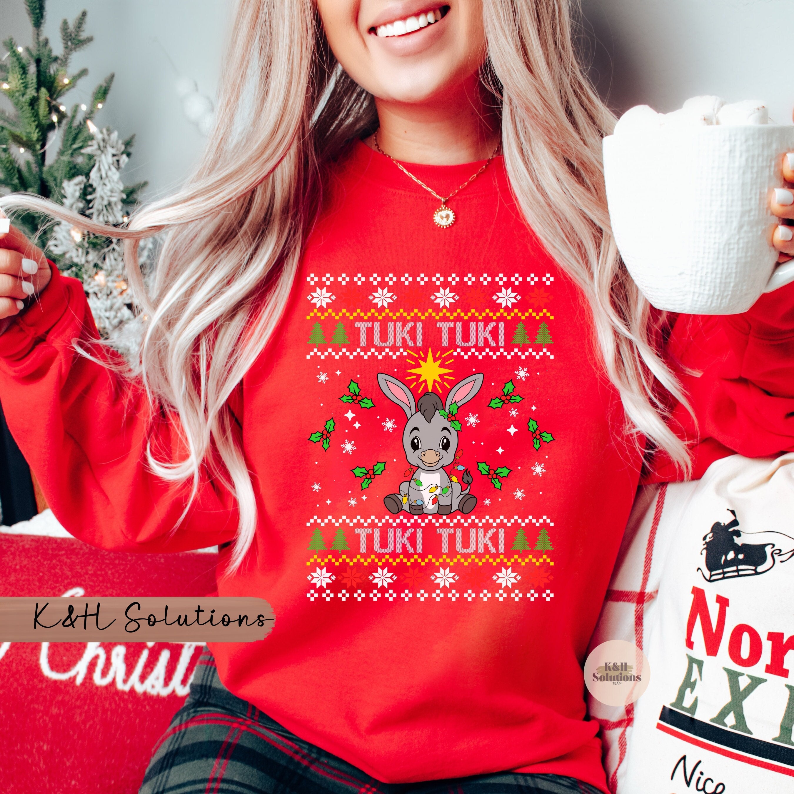 Suéter Navideño Ecológico Para Mujer - Tejido Reciclado, Cálido Y Sostenible
