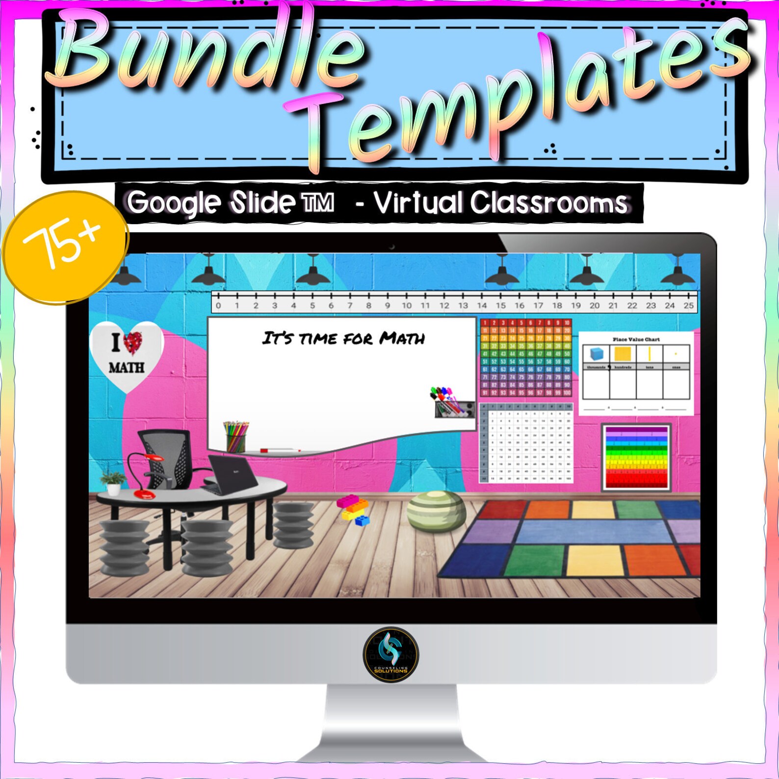 Google Slide Templates Virtual Classroom BUNDLE Distance | Etsy