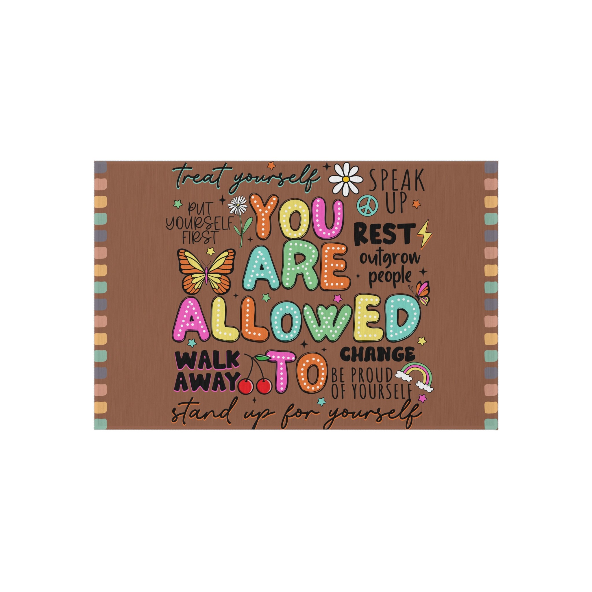 Personalized Affirmation Rug: Motivational Decor, Custom Quote Rug (24 ...