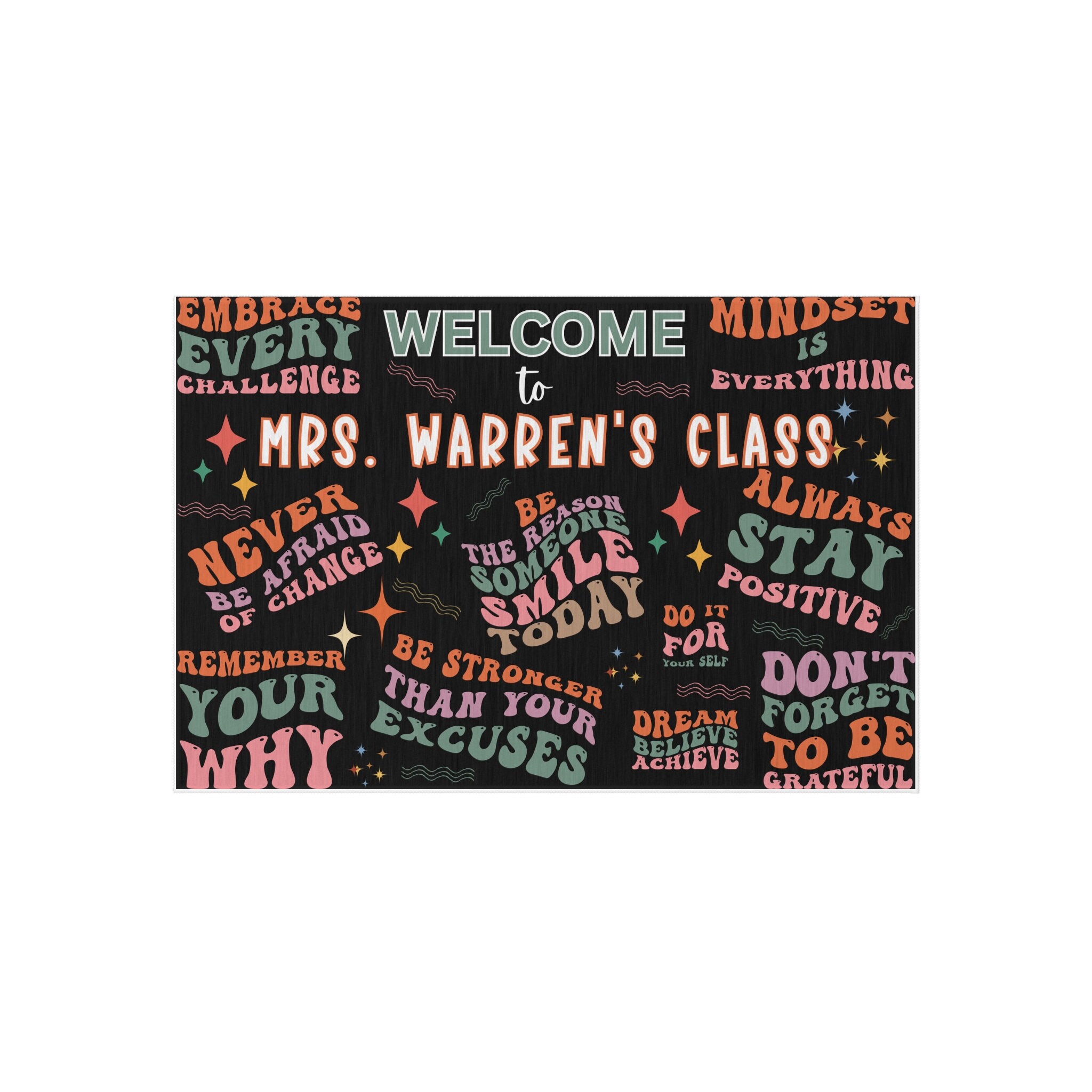 Custom Rug Positive Affirmations, Personalized Indoor or Outdoor Rug 24 ...