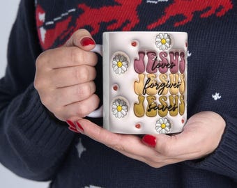 Taza cristiana, Jesús, taza de Jesús, taza de sublimación de 11 oz, taza de Jesús, taza cristiana de 11 oz, taza cristiana motivacional, taza de fe, taza de cerámica