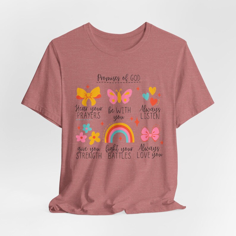 Faith-Inspired Tee, Inspirational Quote T-Shirt, Butterfly Art Shirt, Christian Gift, Everyday Wear, Uplifting Apparel image 2