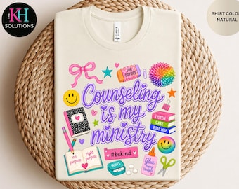 Counseling Is My Ministry Shirt, School Counselor Tee, Therapist Shirt, Mental Health Counselor Gift, Cute Counselor Apparel