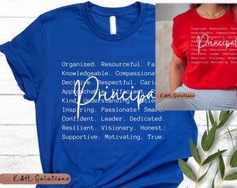 Principal Traits qualities Shirt, Inspirational Leadership, School Leader, Motivational Educator Gift, Principal Appreciation Apparel