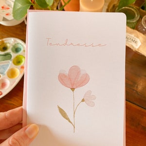 Cartão duplo feito à mão ilustrado em aquarela | Ternura | Dia das Mães, amor, amizade, natureza, flores | Caseiro imagem 5