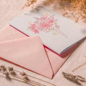 Cartão de saudação de buquê floral aquarela para qualquer ocasião: aniversário, amor, casamento, feito à mão imagem 3