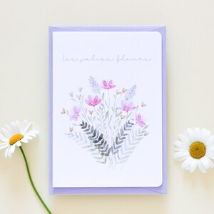 Cartão floral da aguarela | Dia das Mães, amor, amizade, aniversário, família, natureza, flores | Feito à mão na França imagem 2