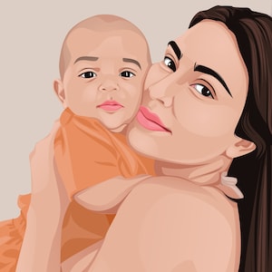 Aangepaste cartoonportret van foto, gezichtsloze portretafdruk, verlovingsportretafdruk, verlovingsfotoschilderij cadeau