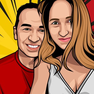Digital Pop Art Portrait From Your Photo, Custom Family Portrait Illustration, Cartoon Caricature Portrait, Unique Portrait From Photo