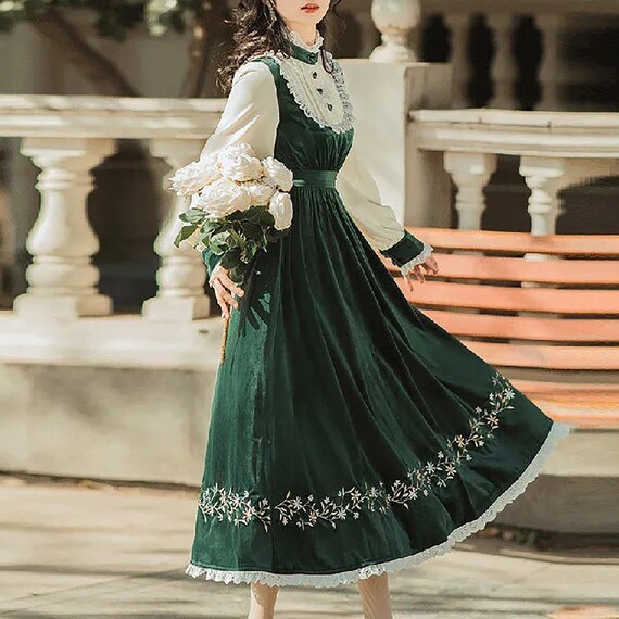 green vintage dress