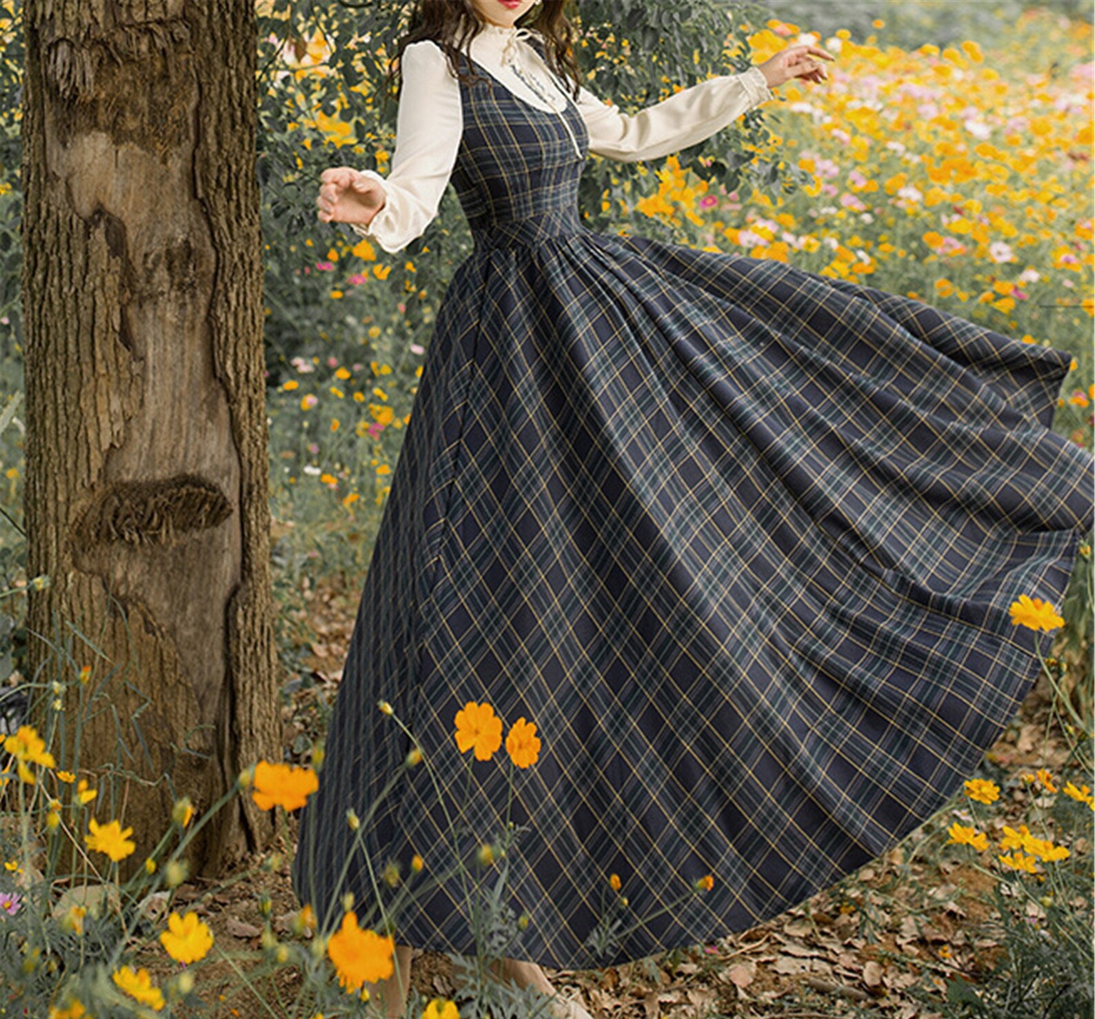 Asian Cottagecore Art & Outfits: The Blossoming Trend in East 9 Autumn Cottagecore Dress